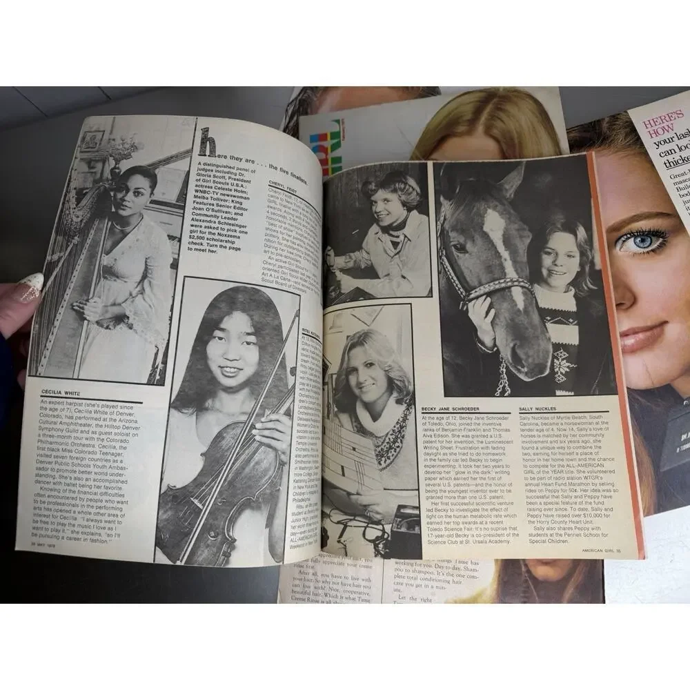 Lot of 5 Vintage American Girl Magazines 70s 1970s Issues Fashion Retro Ephemera